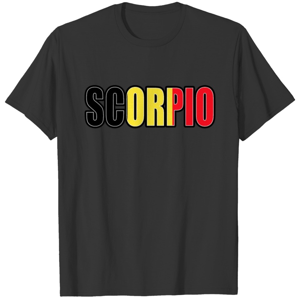 Scorpio Belgian Horoscope Heritage DNA Flag T-shirt