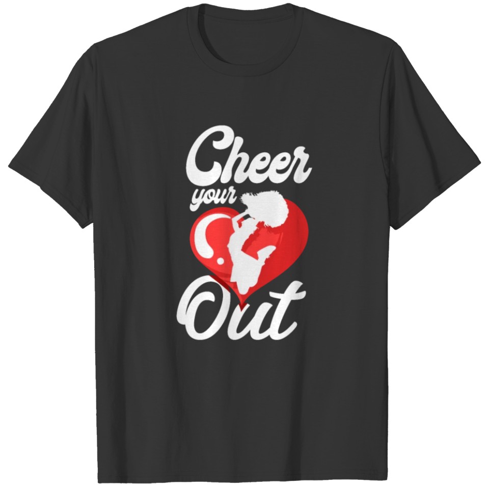 Cheer Cheerleading Heart Cheer T-shirt