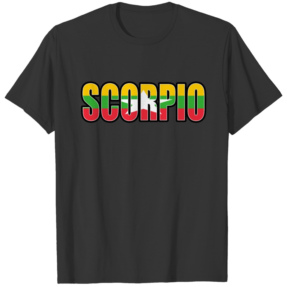 Scorpio Burmese Horoscope Heritage DNA Flag T-shirt
