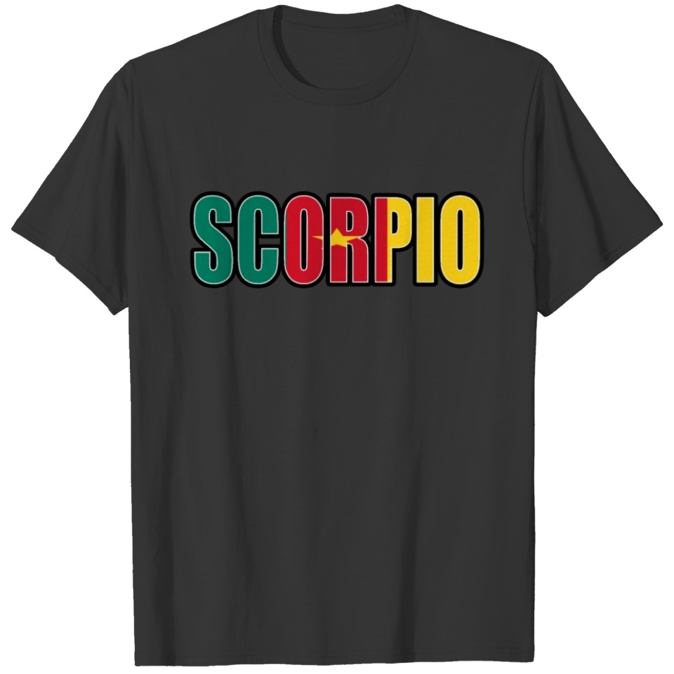 Scorpio Cameroonian Horoscope Heritage DNA Flag T-shirt