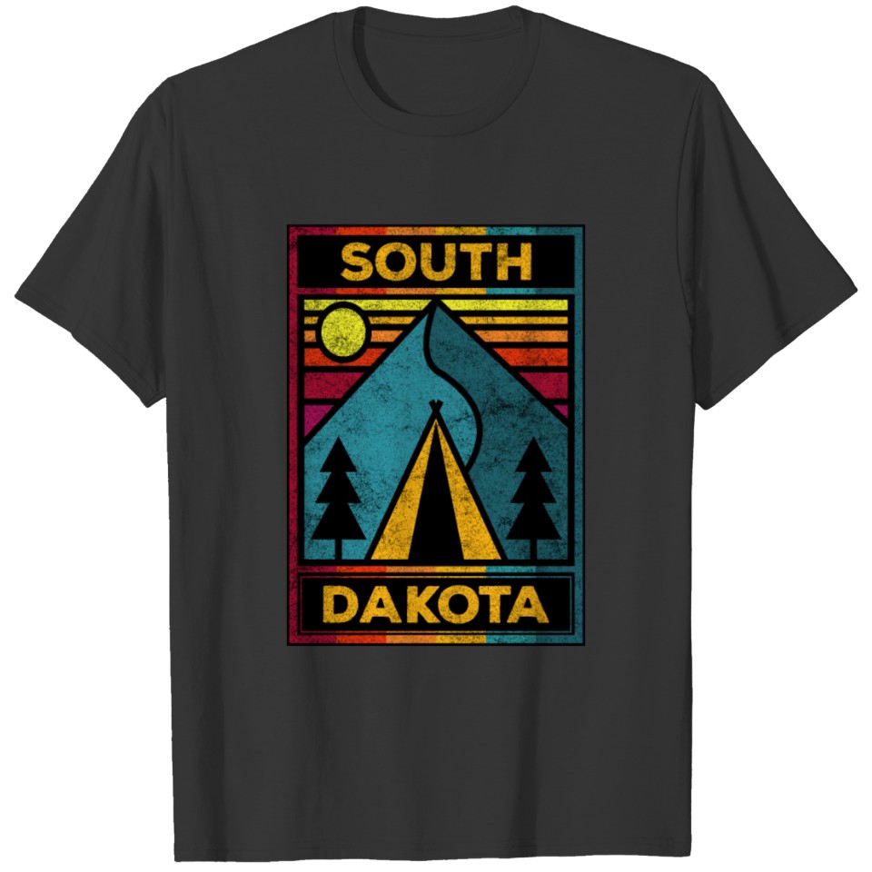South Dakota SD Mountain Sunset Landscape Camping T-shirt