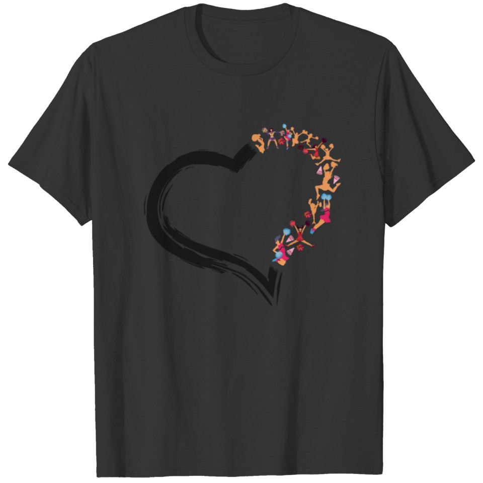 Cheer Cheerleading Heart T-shirt