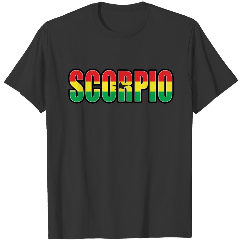 Scorpio Ghanaian Horoscope Heritage DNA Flag T-shirt
