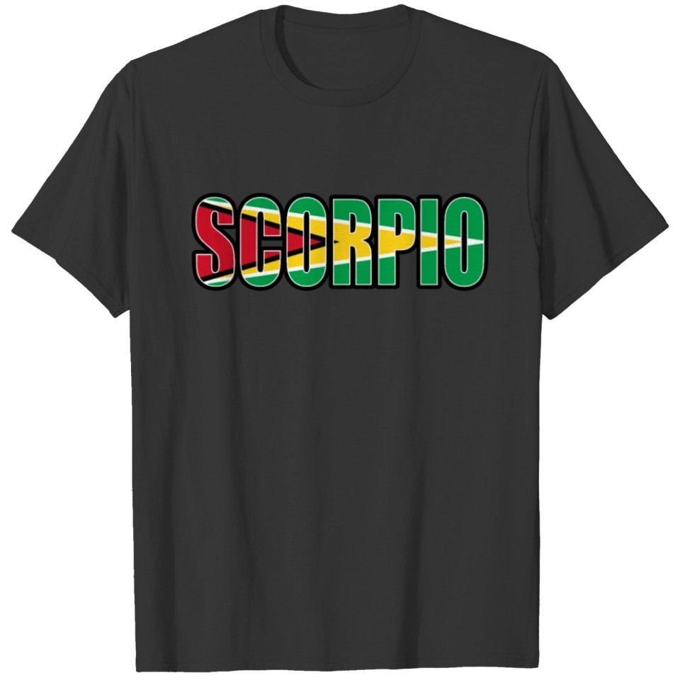 Scorpio Guyanese Horoscope Heritage DNA Flag T-shirt