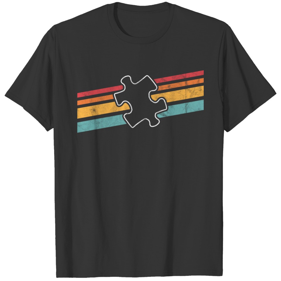 Retro Style Autism Awareness Vintage Puzzle T-shirt