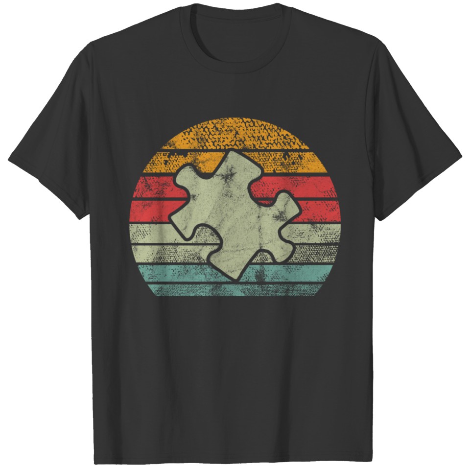 Retro Style Autism Awareness Vintage Puzzle T-shirt