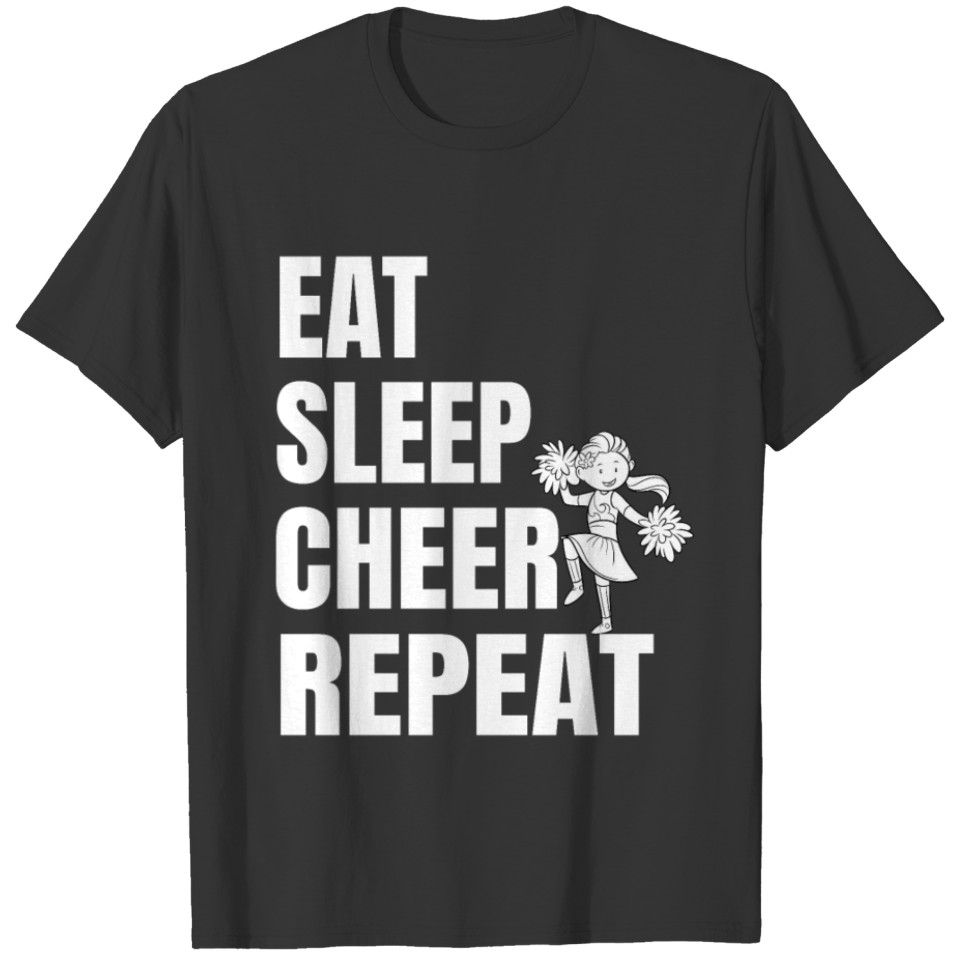 Eat Sleep Cheer Repeat Cute Cheerleading Design T-shirt