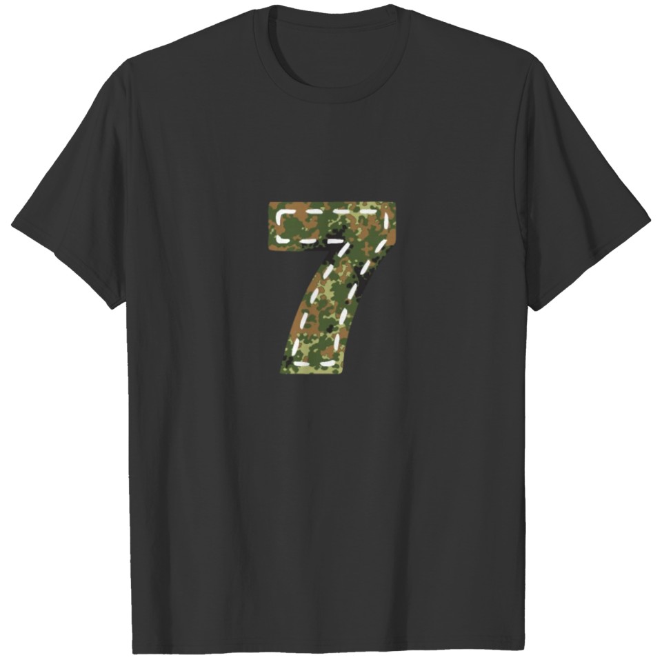 7 number camouflage sewn army T-shirt