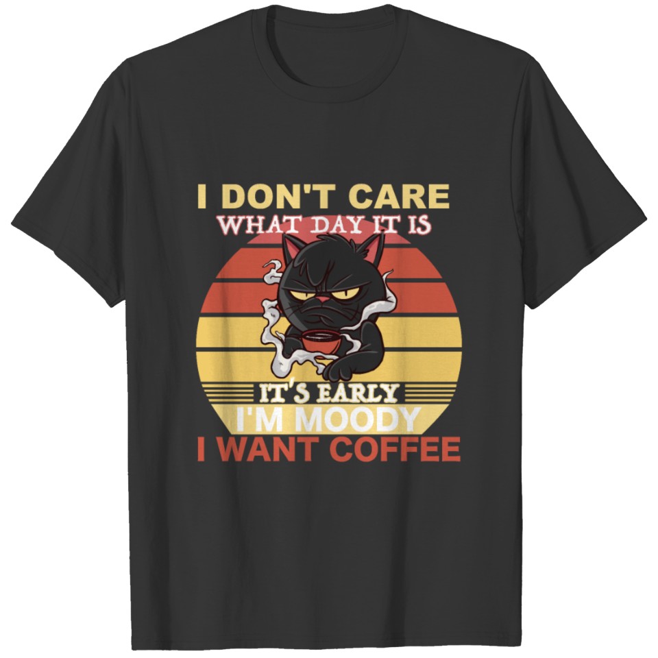Coffee Addicted Grumpy Cat Saying T-shirt