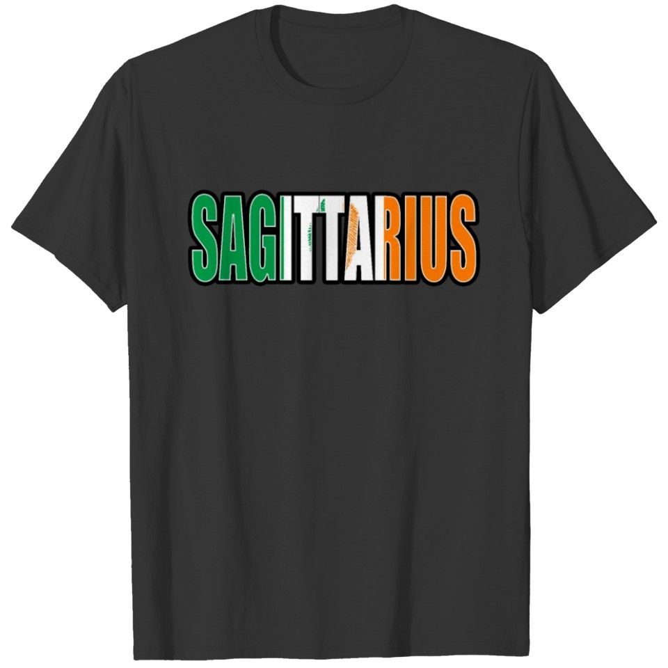 Sagittarius Irish Horoscope Heritage DNA Flag T-shirt