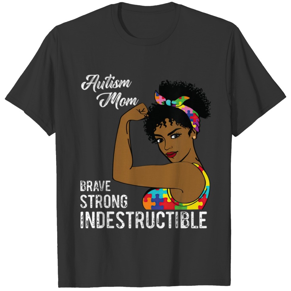 Autism Mom Indestructible Autistic Puzzle Ribbon T-shirt