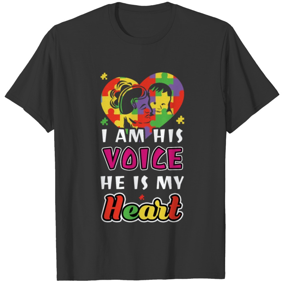His Voice Heart Special Puzzle Autism Awareness T-shirt