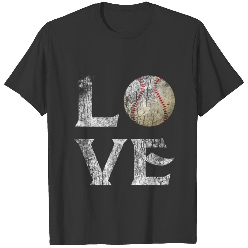 I Love Baseball Ball Softball Gift For Mom Dad Fan T-shirt
