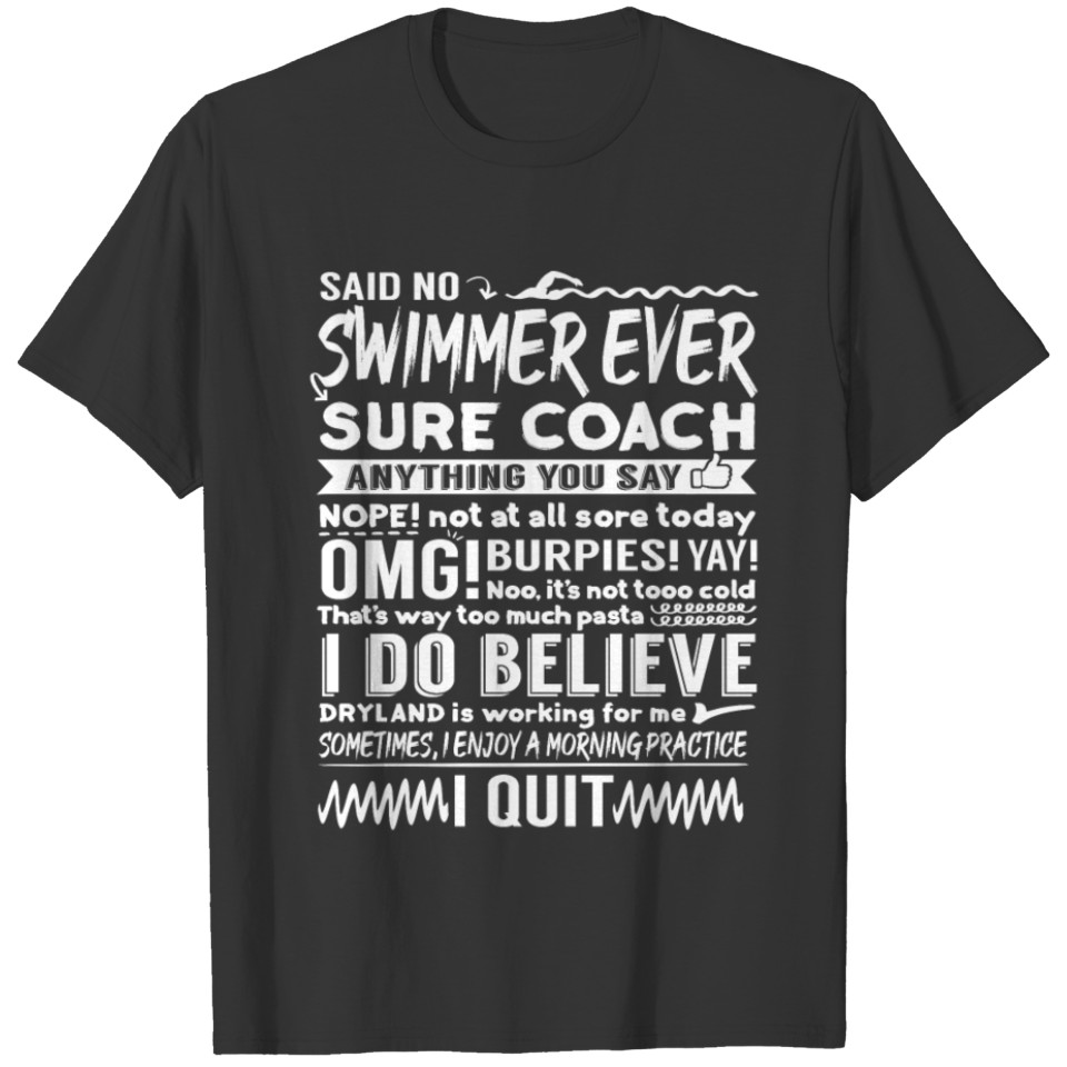 Competitive Swimming Swimmer Beach Pool Guy T-shirt