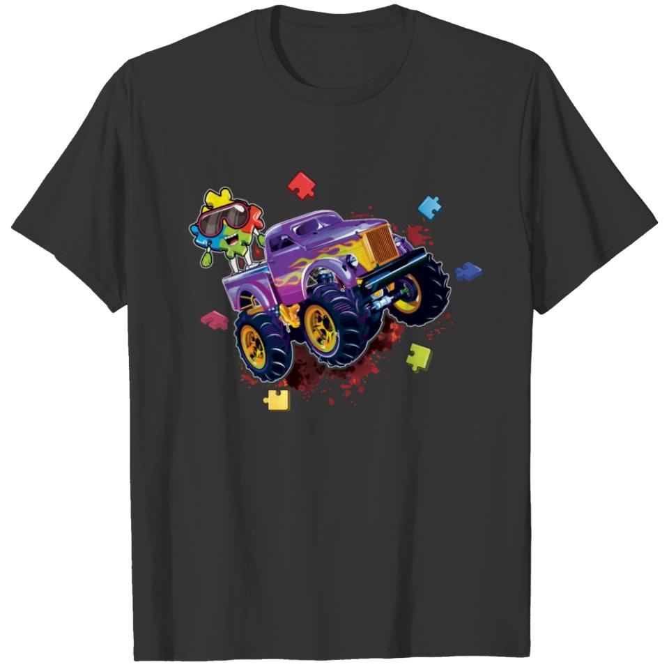 Monster Truck Special Puzzle Autism Awareness Day T-shirt