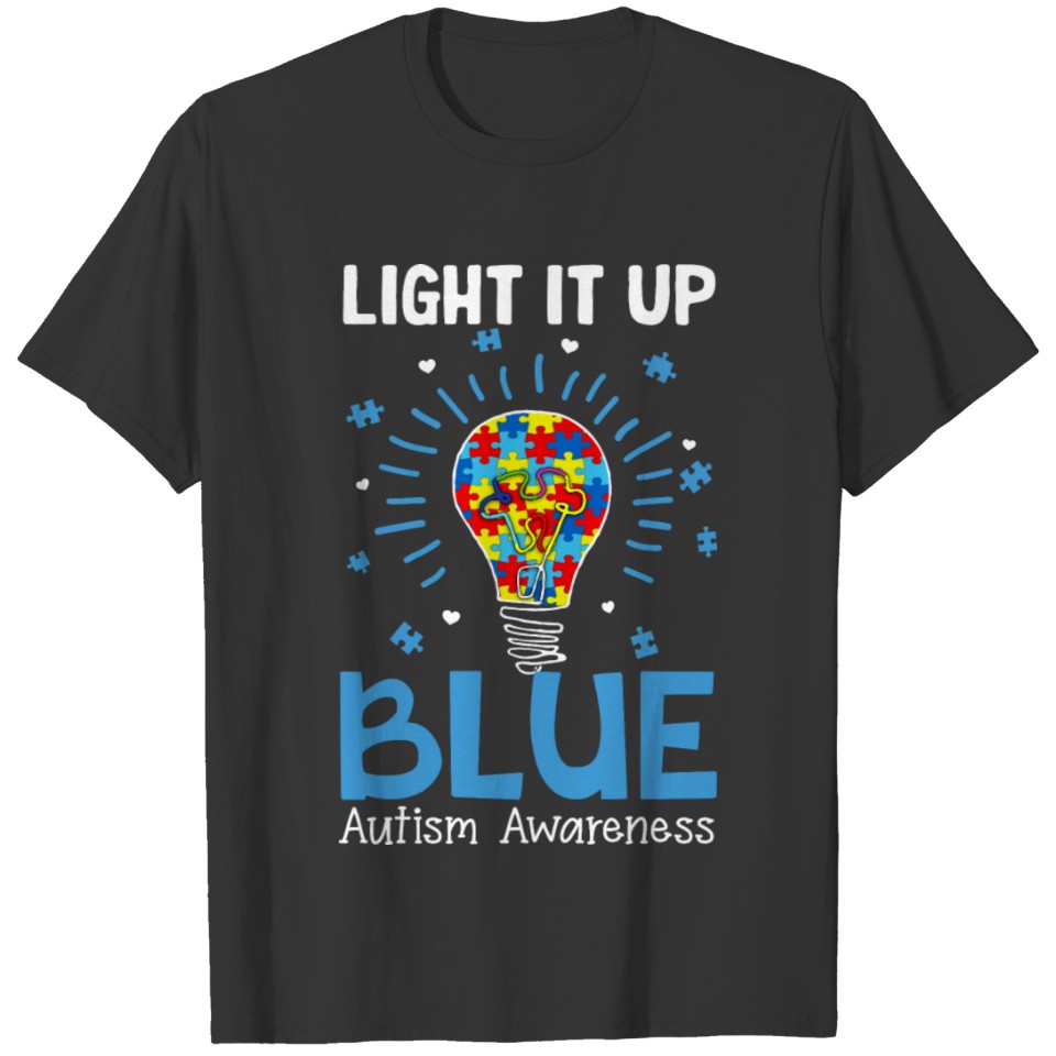 Light It Up Blue Shirt, Autism Awareness T-shirt, T-shirt