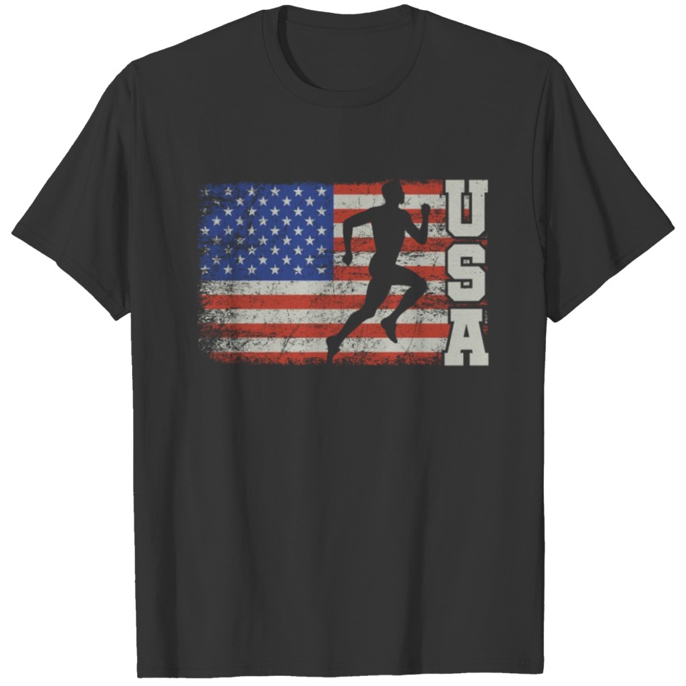 USA American Runner Atlethe Player T-shirt