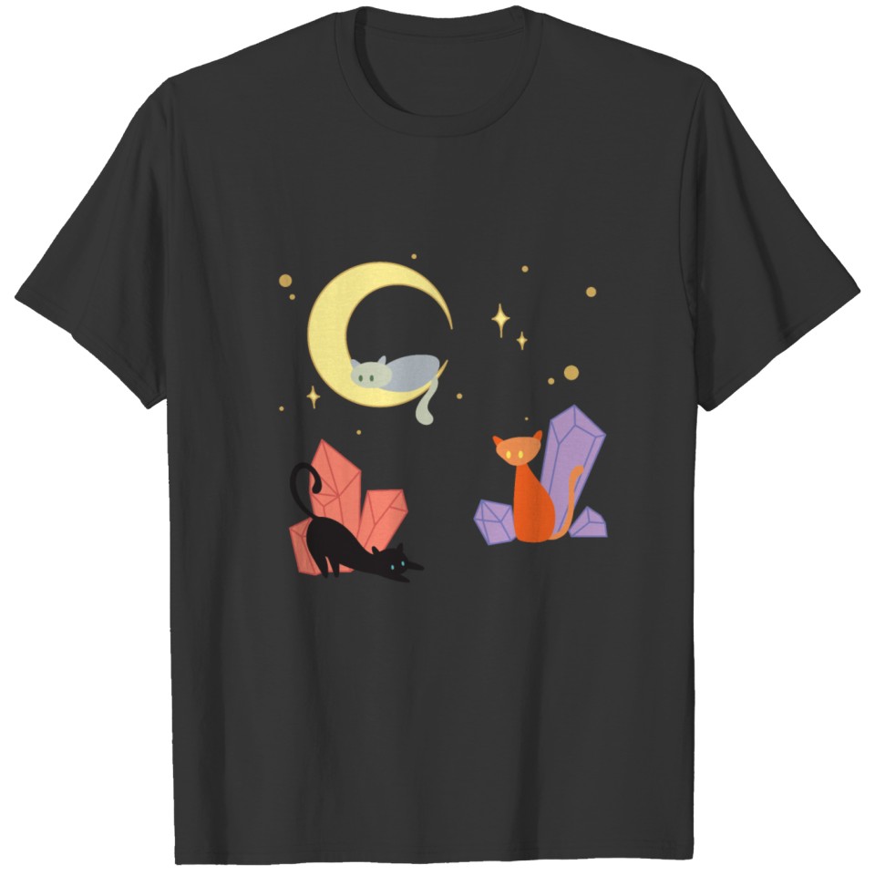 Cats Moons And Crystals T-shirt
