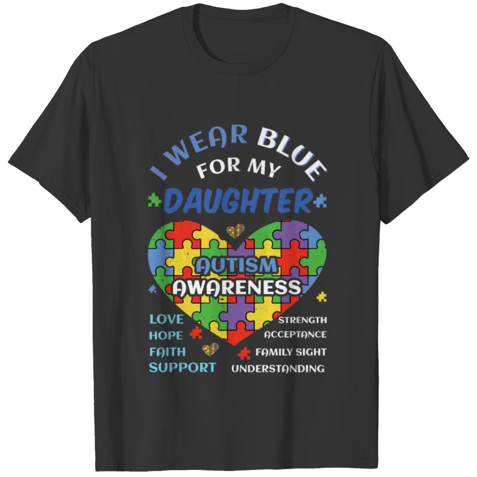 Blue My Daughter Puzzle Special Autism Awareness T-shirt