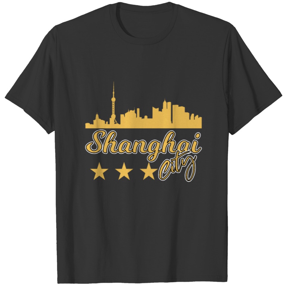 Shanghai city Gold Skyline T-shirt