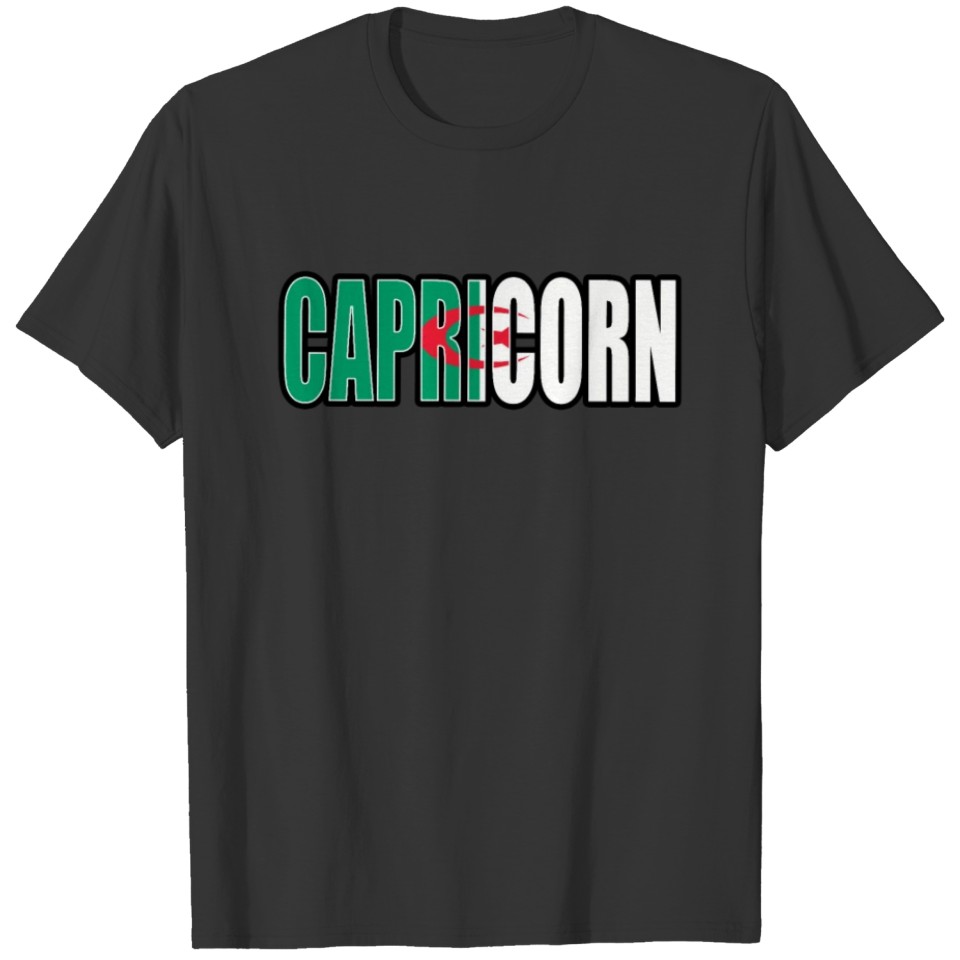 Capricorn Algerian Horoscope Heritage DNA Flag T-shirt