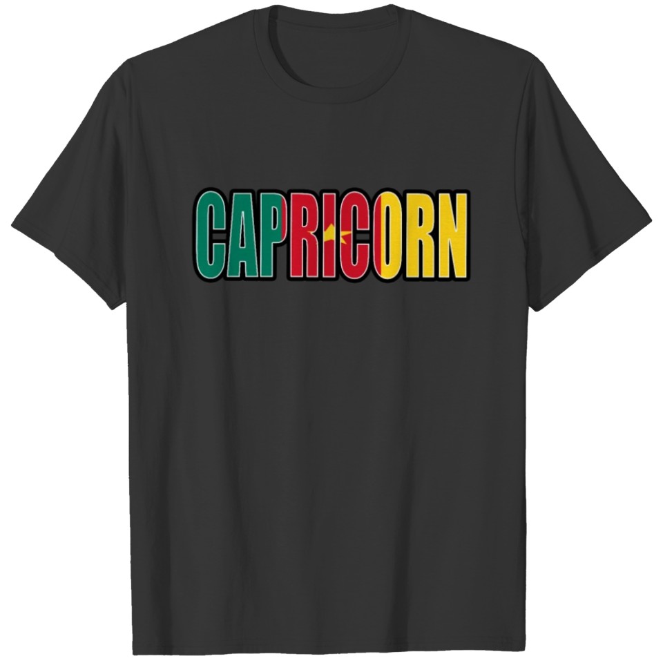 Capricorn Cameroonian Horoscope Heritage DNA Flag T-shirt