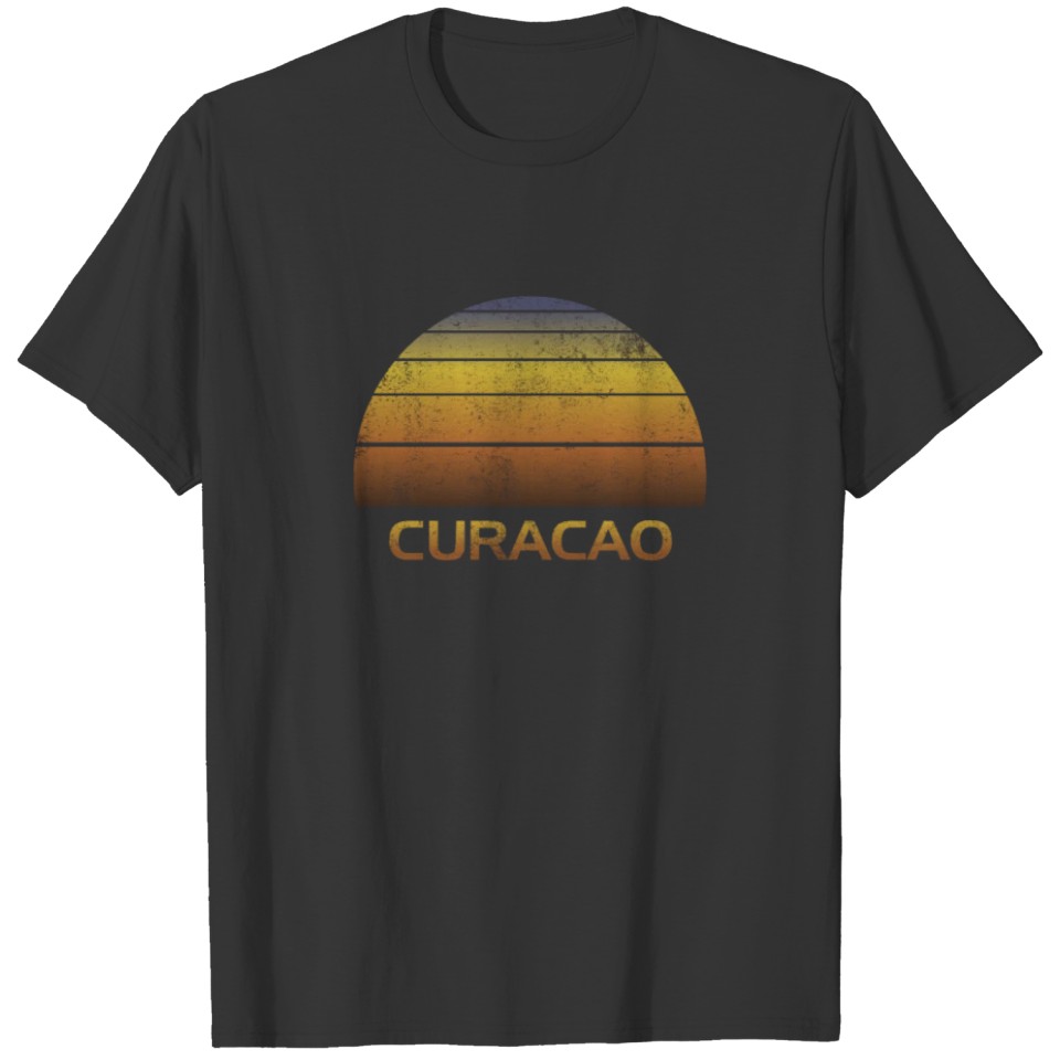 Vintage Sunset Curacao Family Vacation Souvenir T-shirt