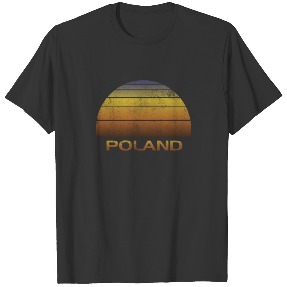 Vintage Sunset Family Vacation Souvenir Poland T-shirt