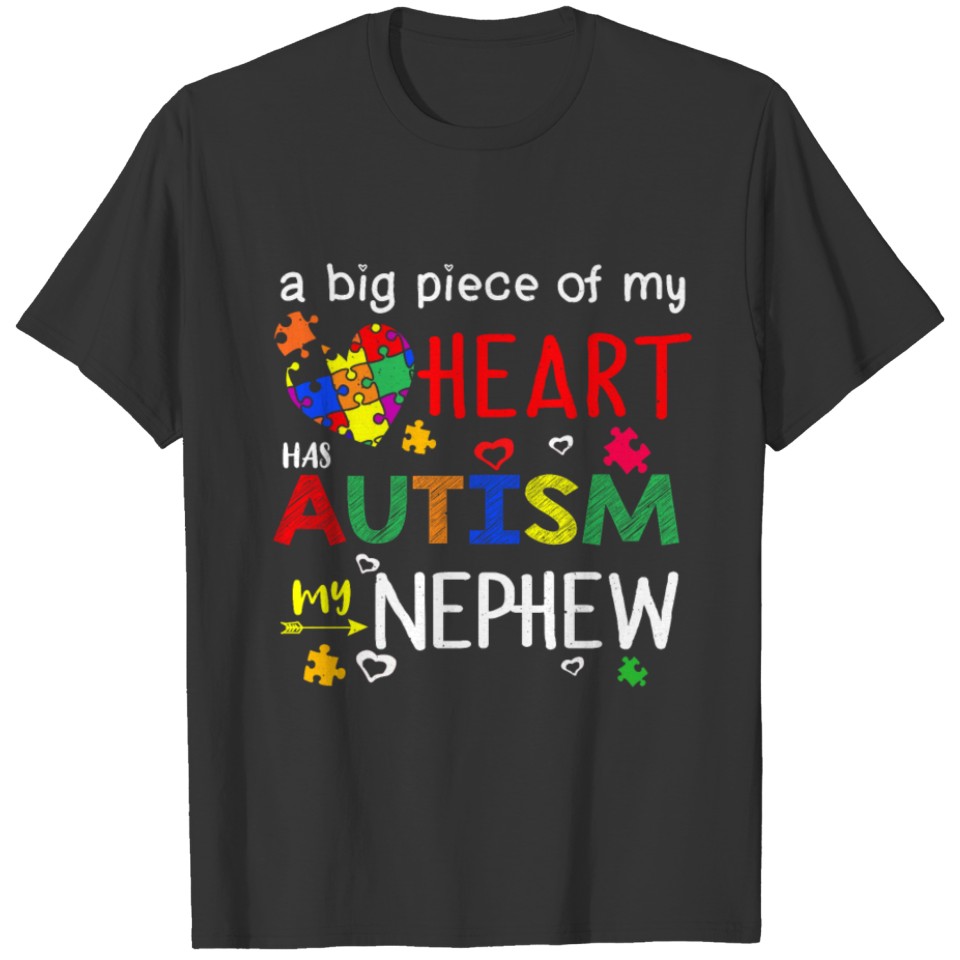 Nephew Piece Heart Puzzle Autism Awareness T-shirt