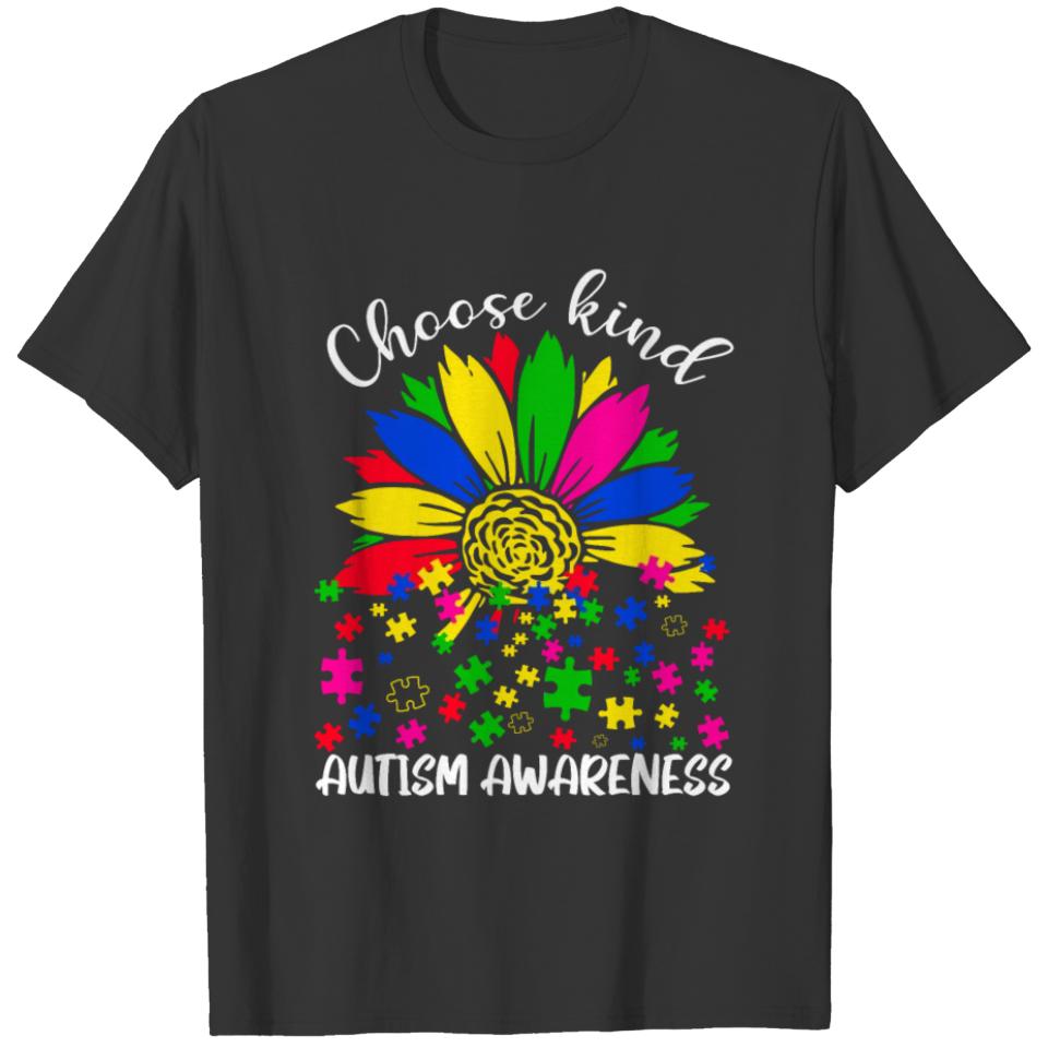 Sunflower Choose Kind Autism Awareness Day T-shirt