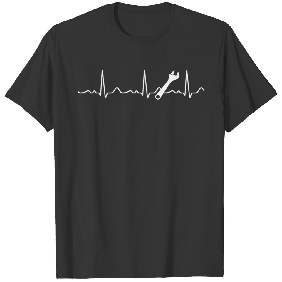 Wrench - heartbeat, pulse, heart line, ecg T-shirt