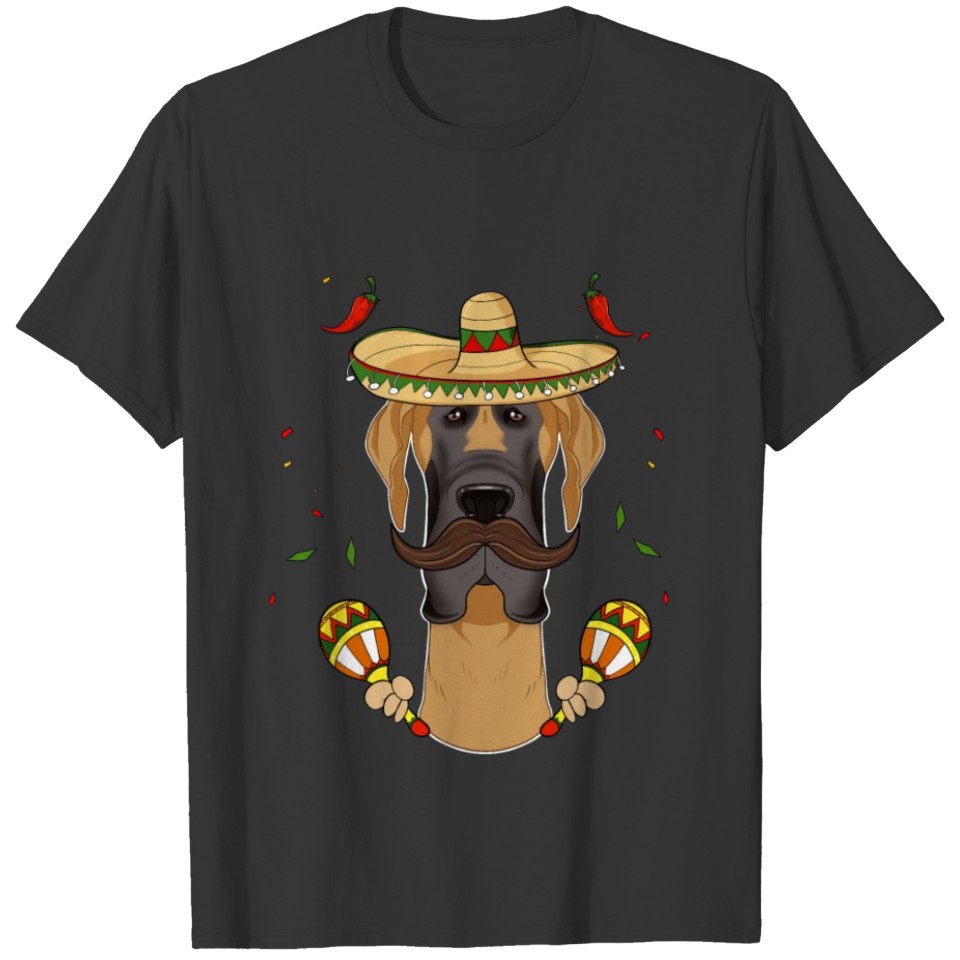 Cinco De Mayo Great Dane Sombrero Dog T Shirts