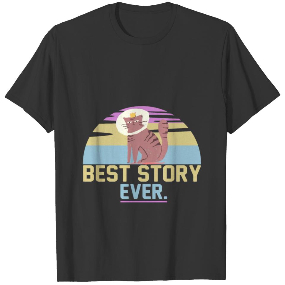 Best Story Ever Grumpy Funny Cat with Coffee Cup T-shirt