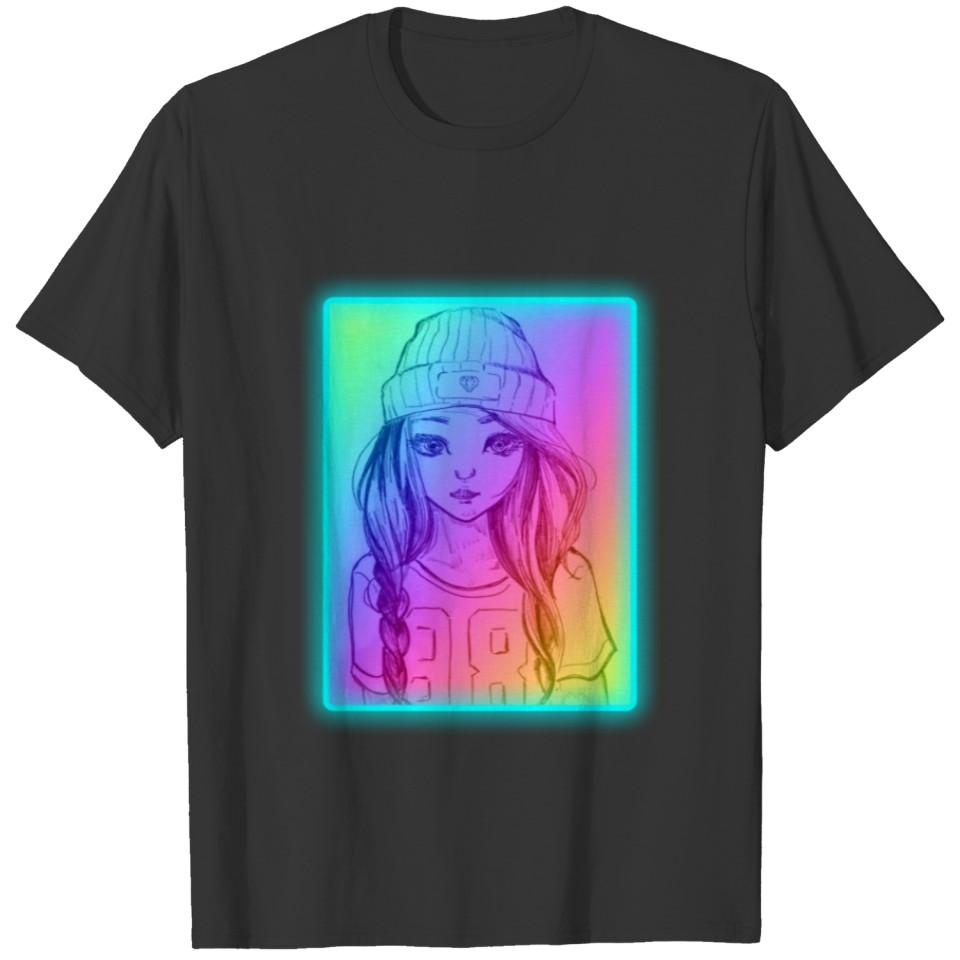 NICE CUTE AND COOL GIRL Draw. Design in Perfection T-shirt