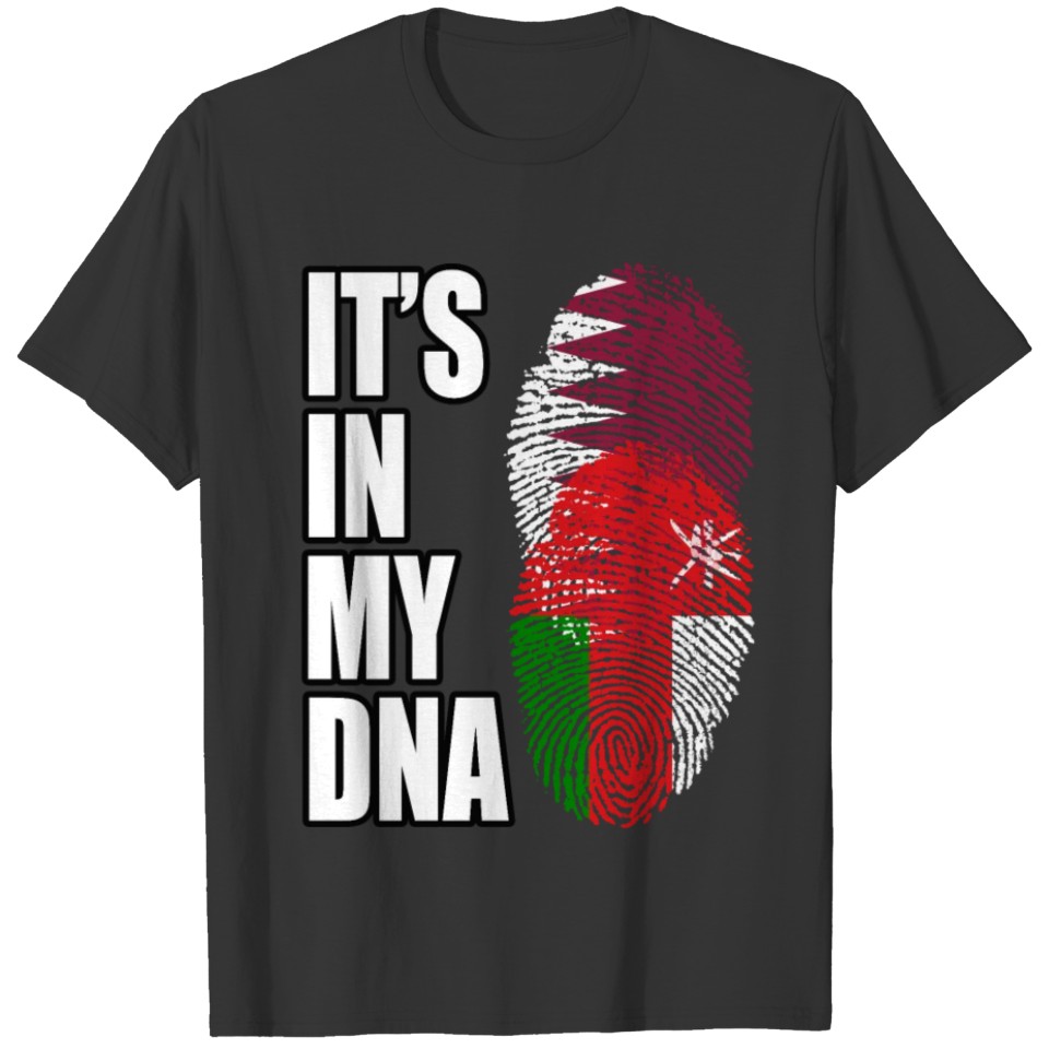 Qatari And Omani Vintage Heritage DNA Flag T-shirt