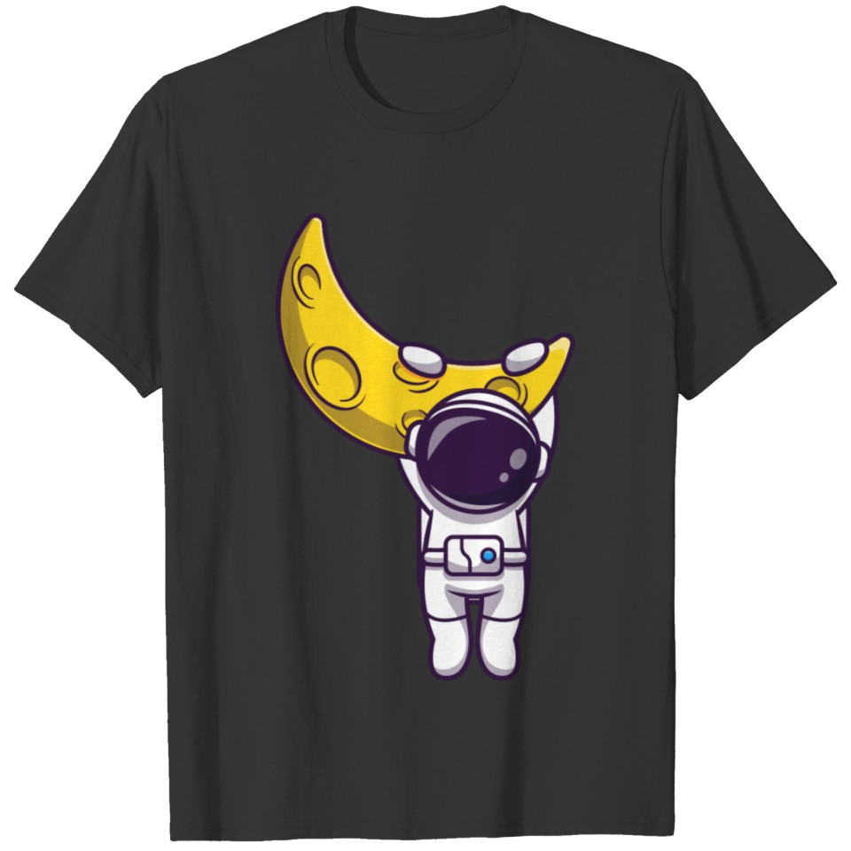 Astronaut hanging on moon T-shirt