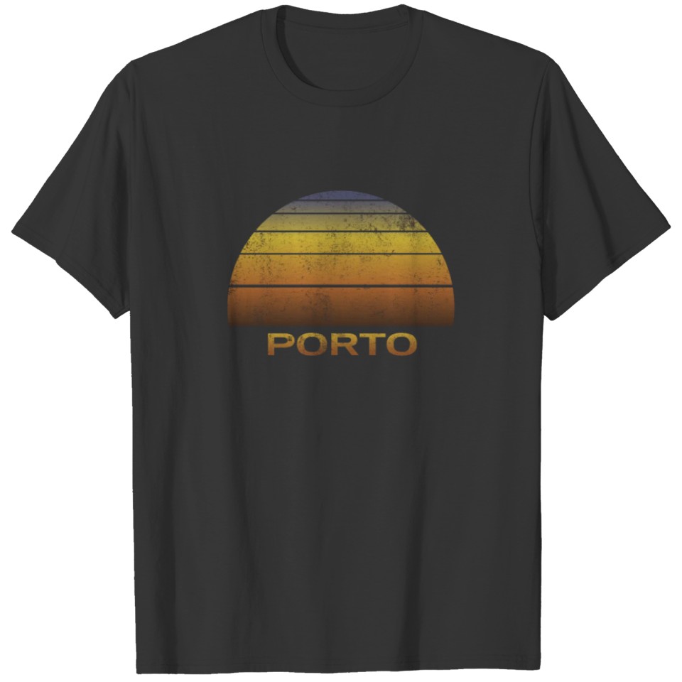 Vintage Sunset Family Vacation Souvenir Porto T-shirt