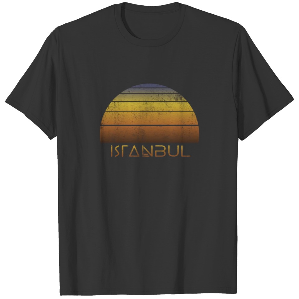 Vintage Sunset Family Vacation Souvenir Istanbul T-shirt