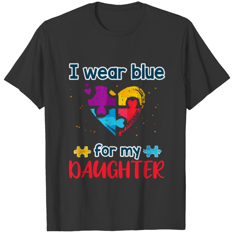 For Daughter Puzzle Blue Special Autism Awareness T-shirt