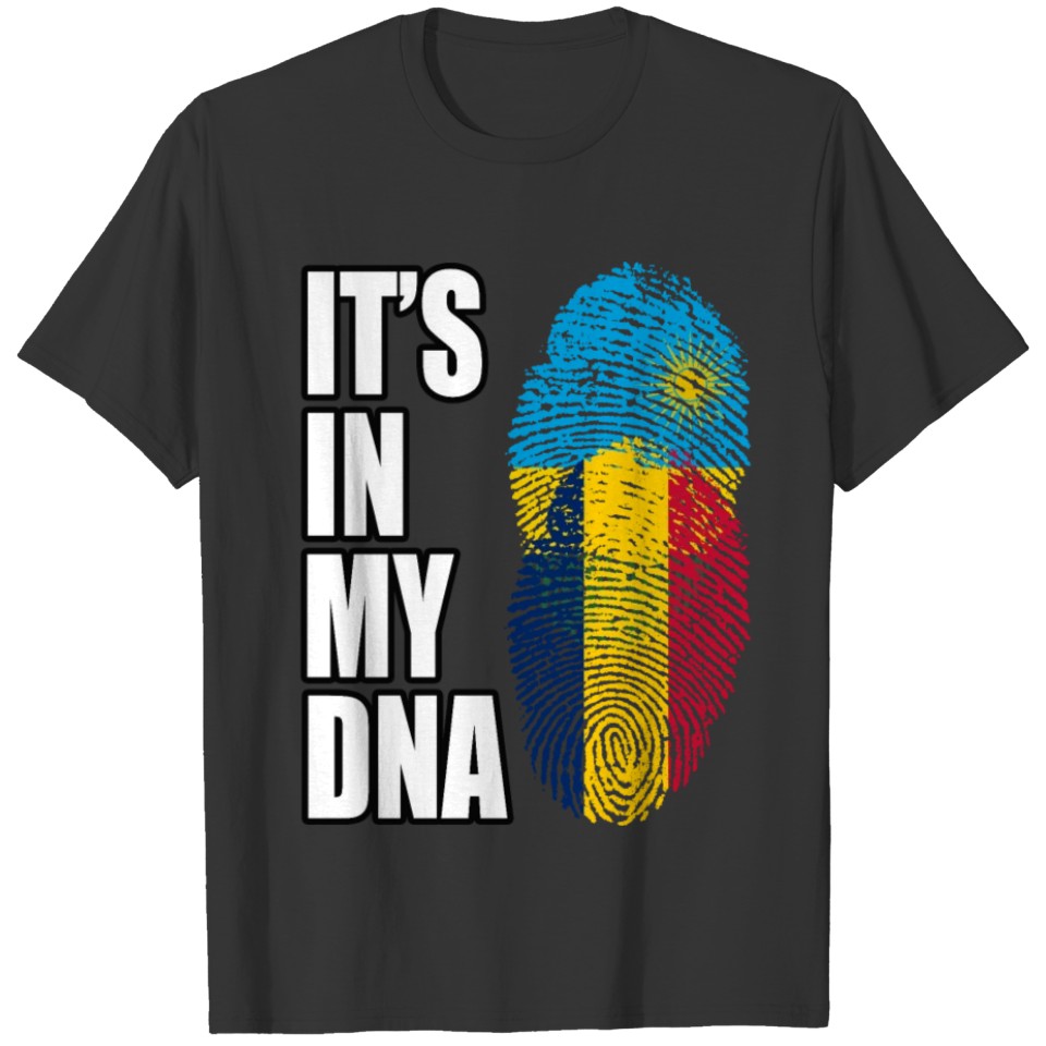 Rwandan And Chadian Vintage Heritage DNA Flag T-shirt