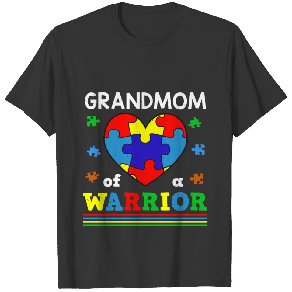 Grandmom Puzzle Warrior Special Autism Awareness T-shirt