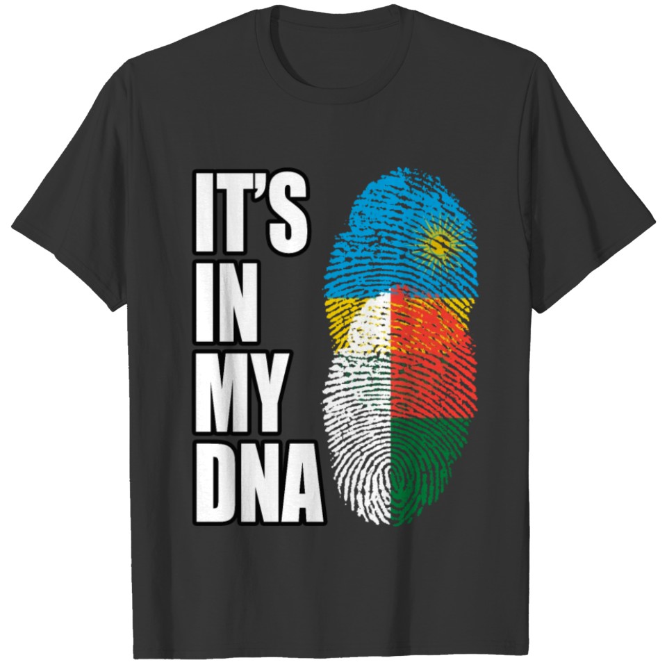Rwandan And Malagasy Vintage Heritage DNA Flag T-shirt