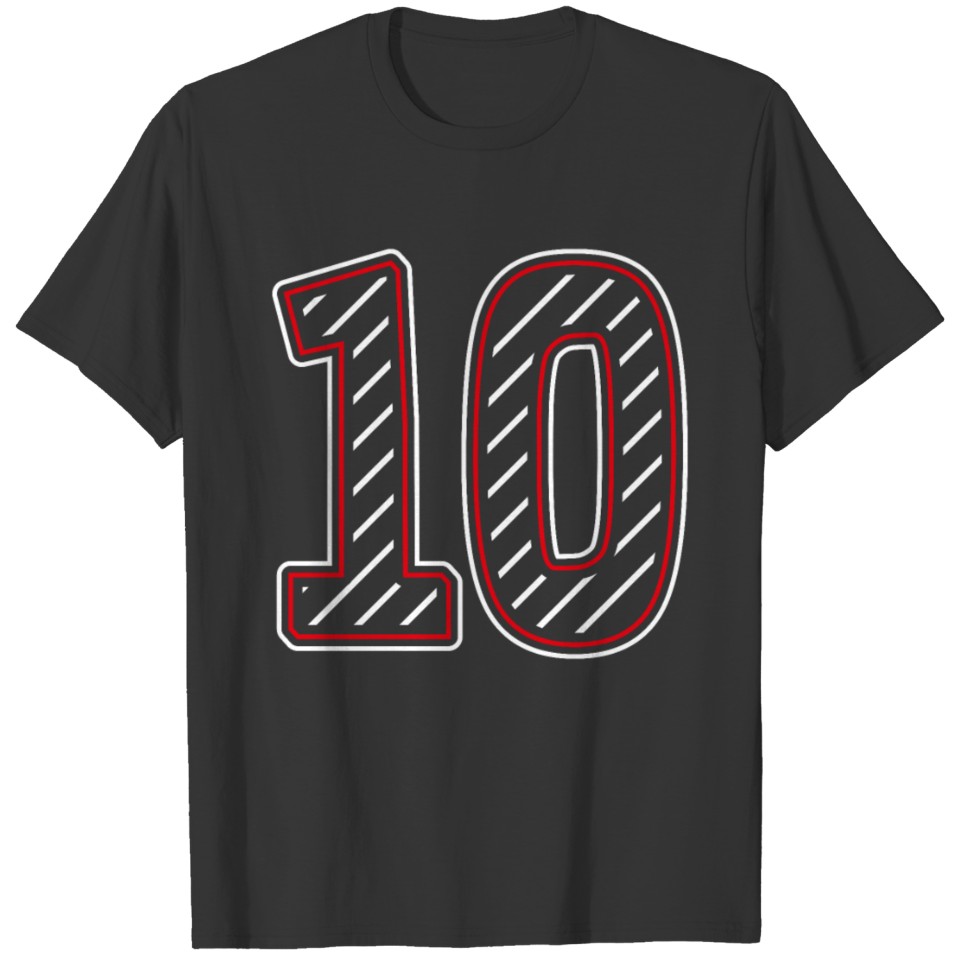 Number Number 10 Striped T-shirt