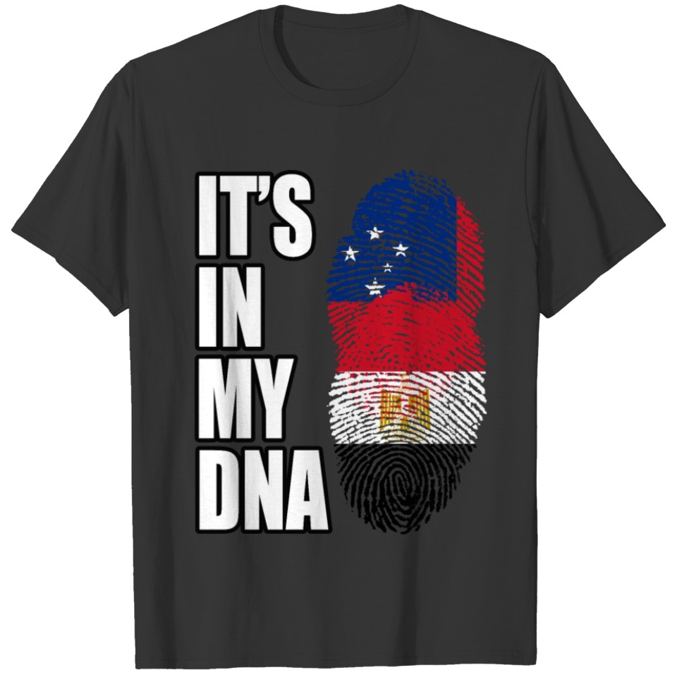 Samoan And Egyptian Vintage Heritage DNA Flag T-shirt