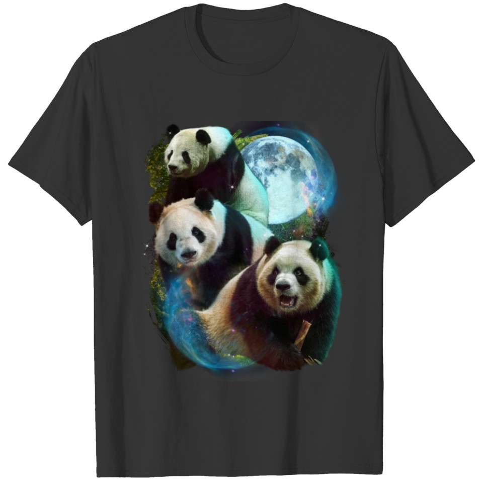 3 Moon Panda Funny Animal Lover Bear Humor Pun T-shirt