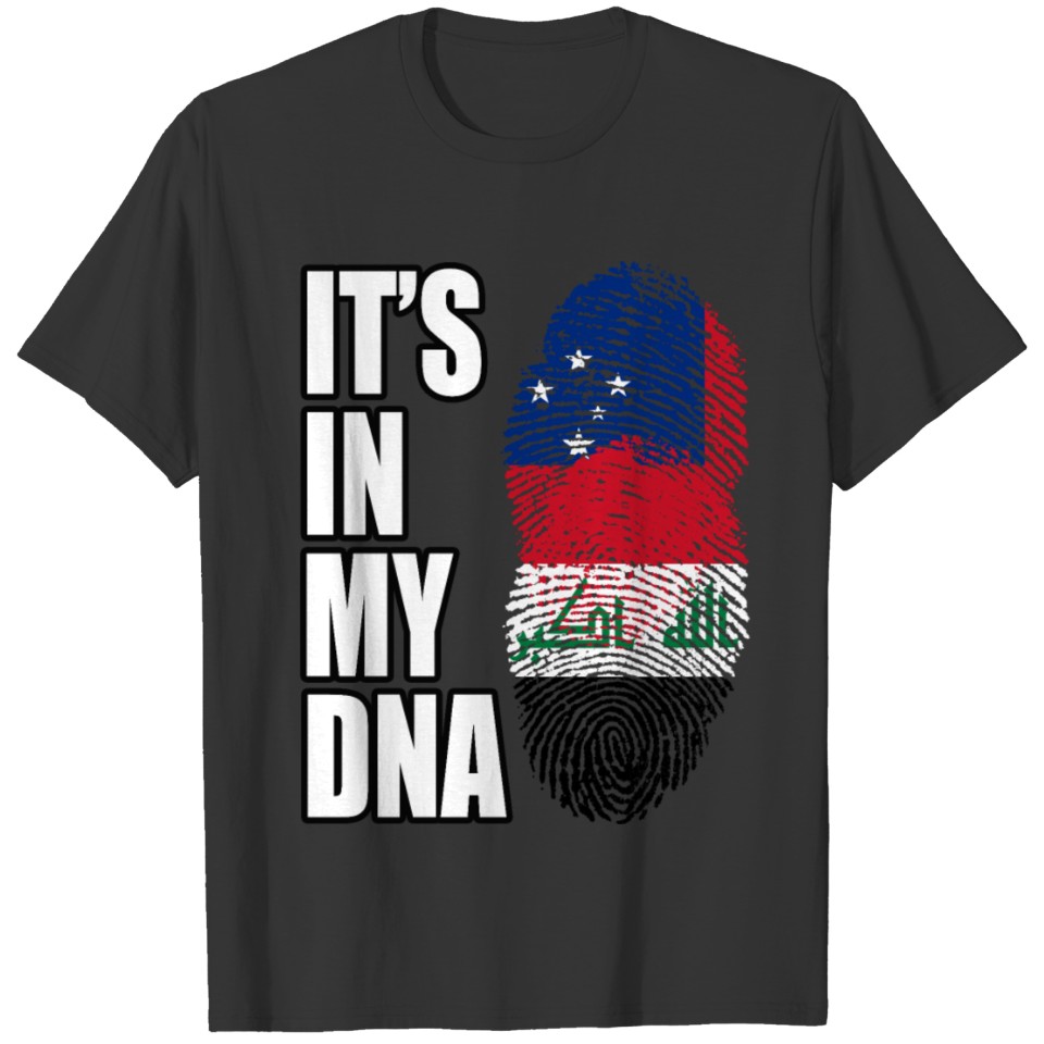 Samoan And Iraqi Vintage Heritage DNA Flag T-shirt