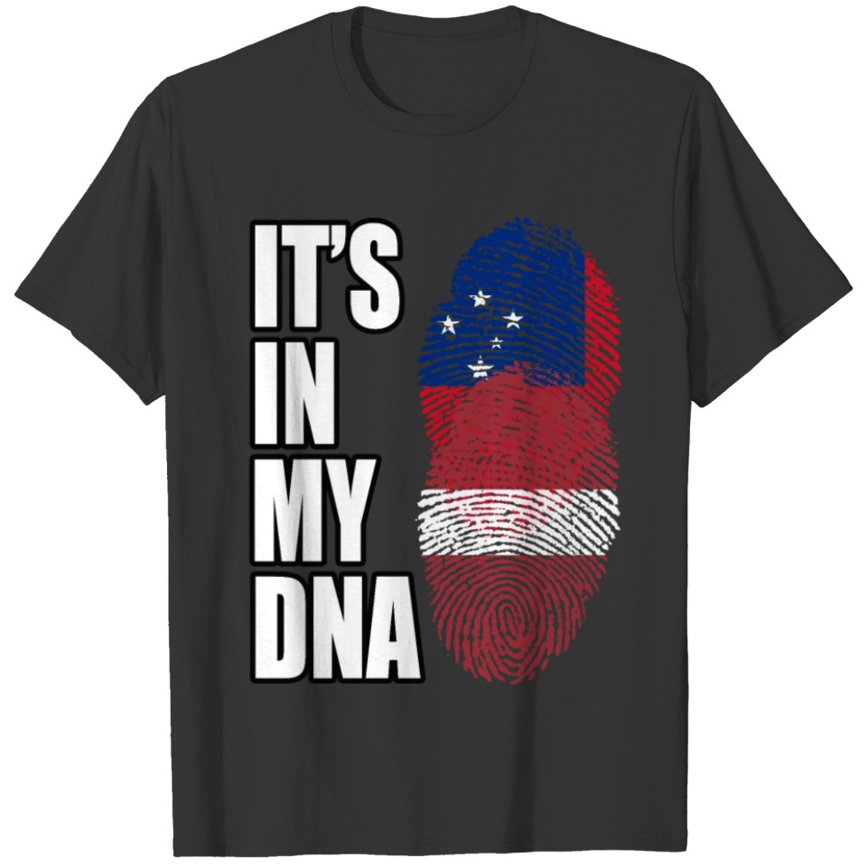 Samoan And Latvian Vintage Heritage DNA Flag T-shirt