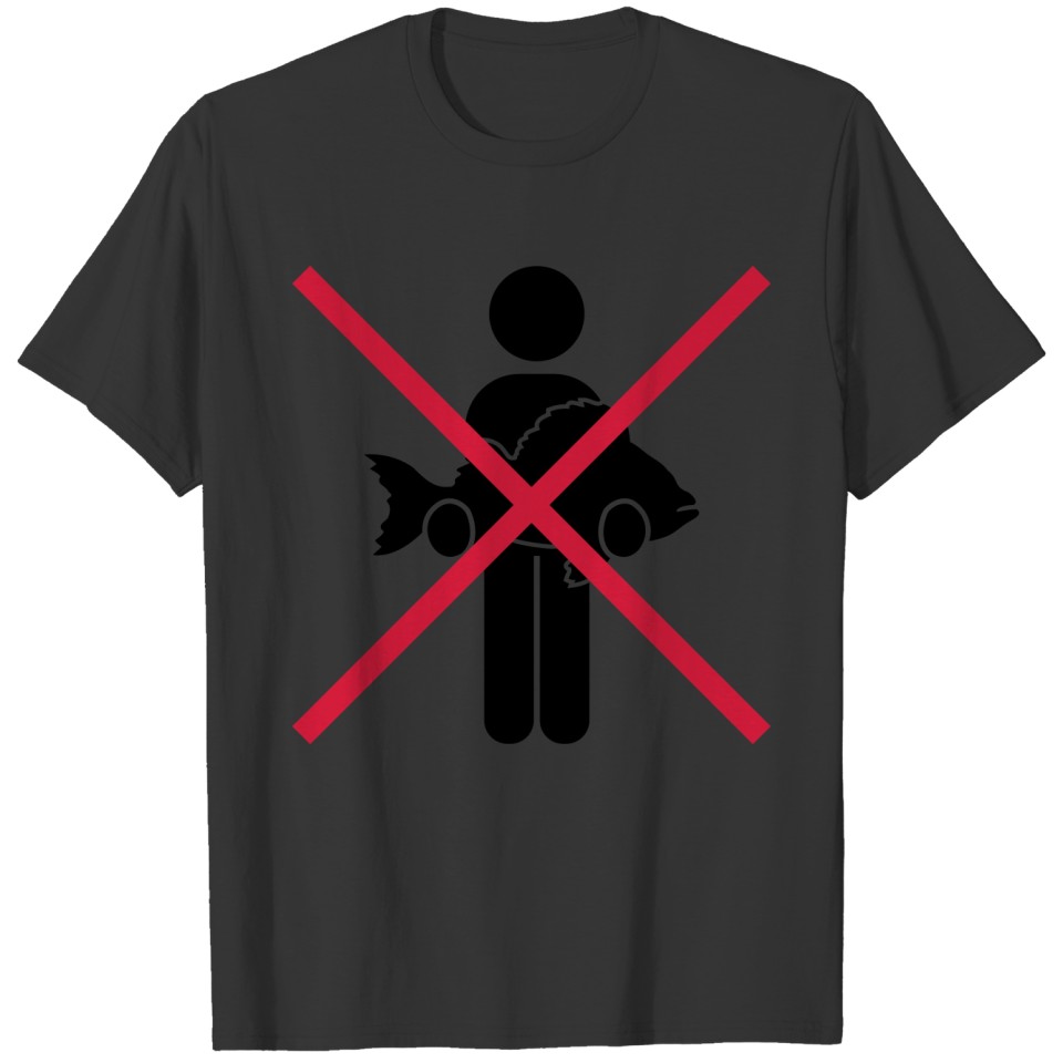 Forbidden sign fishing T-shirt