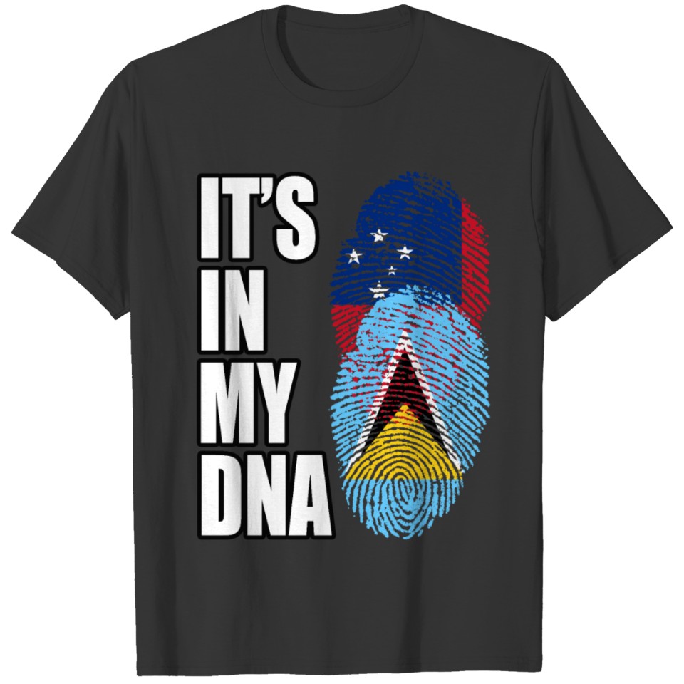 Samoan And Saint Lucian Vintage Heritage DNA Flag T-shirt