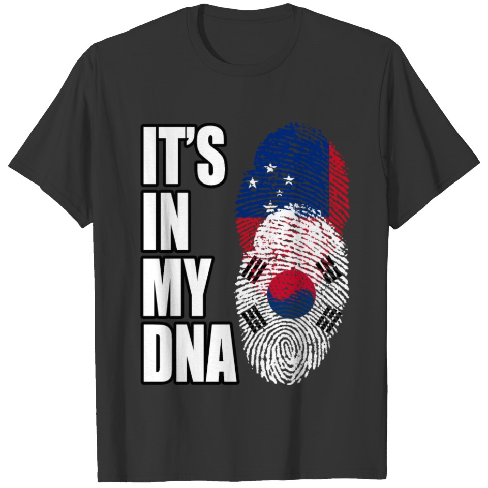 Samoan And South Korean Vintage Heritage DNA Flag T-shirt